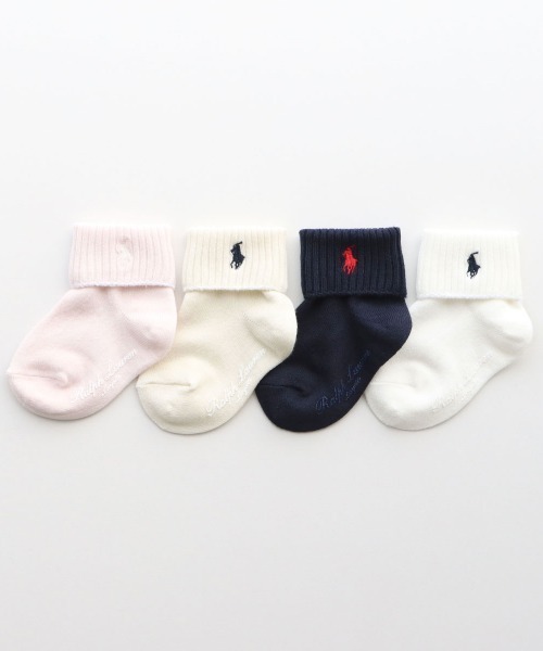 POLO RALPH LAUREN(ポロ ラルフ ローレン)の「POLO RALPH LAUREN Layette ワンポイント 折り返しベビーソックス 04885465(ベビーシューズ/ベビーソックス・キッズ・ネイビー系/クリーム/ピンク系/ホワイト/ネイビー・9-11cm/11-13cm)」の14枚目の写真
