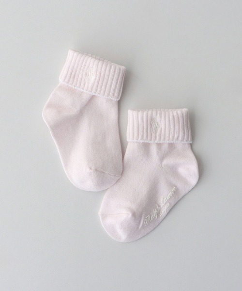 POLO RALPH LAUREN(ポロ ラルフ ローレン)の「POLO RALPH LAUREN Layette ワンポイント 折り返しベビーソックス 04885465(ベビーシューズ/ベビーソックス・キッズ・ネイビー系/クリーム/ピンク系/ホワイト/ネイビー・9-11cm/11-13cm)」の8枚目の写真