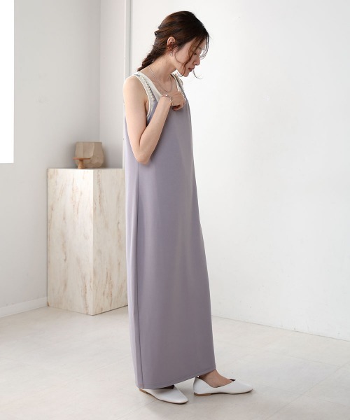 Bab(バブ)の「【低身長向けサイズあり】肩パールキャミワンピース(ワンピース・レディース・ベージュ/ライトグレー/ブラック・M/S)」の21枚目の写真
