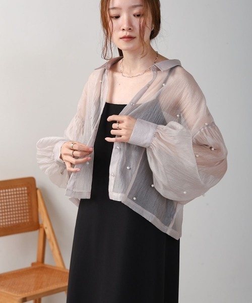 Bab(バブ)の「【低身長向けサイズあり】肩パールキャミワンピース(ワンピース・レディース・ベージュ/ライトグレー/ブラック・M/S)」の17枚目の写真