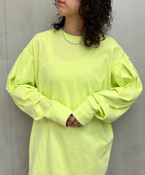 y/m（イム）の「スリーブタックロンT（Tシャツ/カットソー・レディース・ブラック/ブルー/パープル/ホワイト/グリーン・FREE）」の3枚目の写真