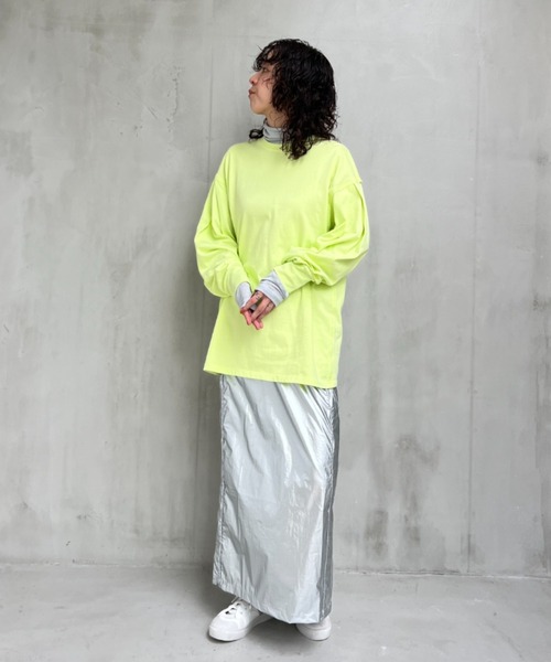 y/m（イム）の「スリーブタックロンT（Tシャツ/カットソー・レディース・ブラック/ブルー/パープル/ホワイト/グリーン・FREE）」の7枚目の写真