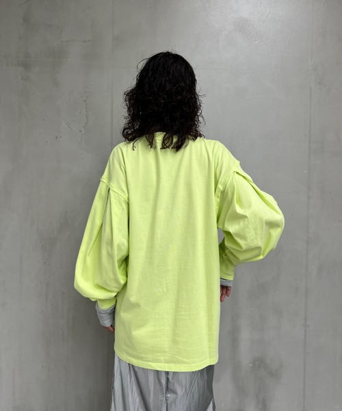 y/m（イム）の「スリーブタックロンT（Tシャツ/カットソー・レディース・ブラック/ブルー/パープル/ホワイト/グリーン・FREE）」の11枚目の写真