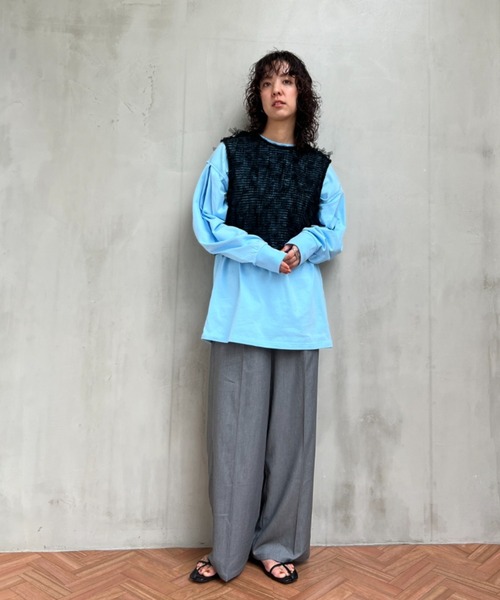 y/m（イム）の「スリーブタックロンT（Tシャツ/カットソー・レディース・ブラック/ブルー/パープル/ホワイト/グリーン・FREE）」の17枚目の写真