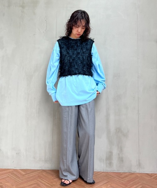 y/m（イム）の「スリーブタックロンT（Tシャツ/カットソー・レディース・ブラック/ブルー/パープル/ホワイト/グリーン・FREE）」の18枚目の写真