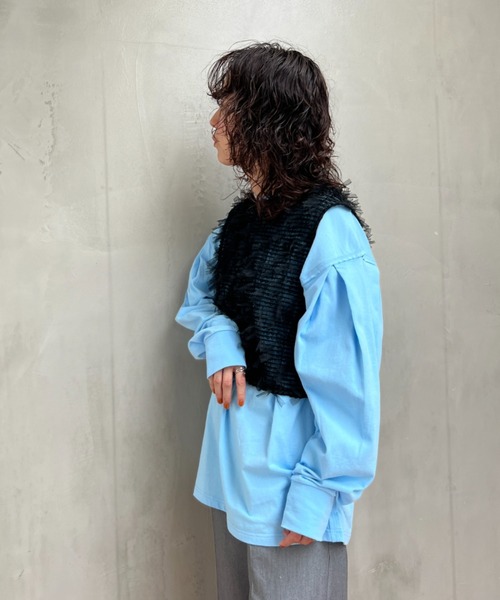 y/m（イム）の「スリーブタックロンT（Tシャツ/カットソー・レディース・ブラック/ブルー/パープル/ホワイト/グリーン・FREE）」の22枚目の写真