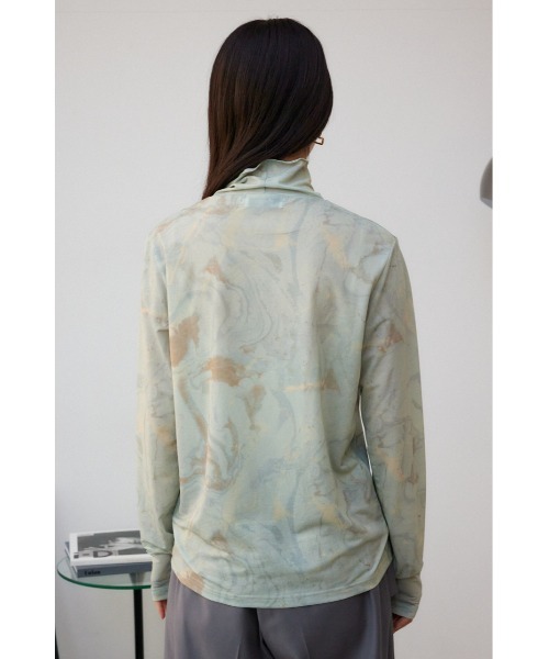 AZUL by moussy（アズールバイマウジー）の「マーブルシアートップス（Tシャツ/カットソー・レディース・ブルー系その他/グリーン系その他・FREE）」の6枚目の写真