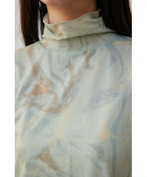 AZUL by moussy（アズールバイマウジー）の「マーブルシアートップス（Tシャツ/カットソー・レディース・ブルー系その他/グリーン系その他・FREE）」の7枚目の写真