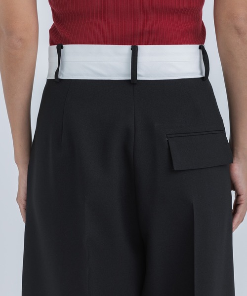 STUDIOUS（ステュディオス）の「【STUDIOUS/ステュディオス】タックトラウザーパンツ（その他パンツ・レディース・ブラック/ライトベージュ/ダークグレー・1/2）」の12枚目の写真