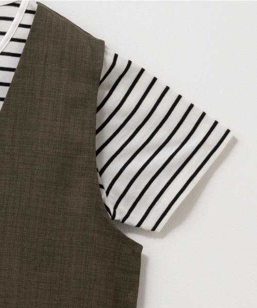 NAVY(ネイビー)の「NAVY杢調麻ライクワンピース+インナーTシャツSET アンサブル(ワンピース・レディース・ブラック/カーキ/ブラウン・S/M/L/XL)」の13枚目の写真