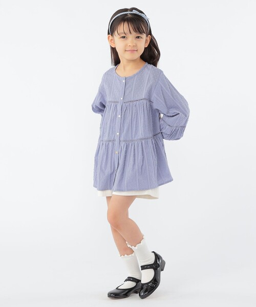 SHIPS(シップス)の「SHIPS KIDS:100~130cm / スナップ ボタン ティアード ブラウス(シャツ/ブラウス・キッズ・ライトブルー/ホワイト・100/110/120/130)」の10枚目の写真