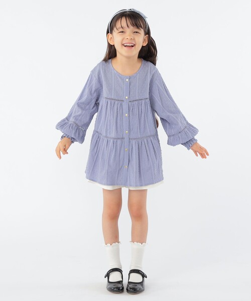 SHIPS(シップス)の「SHIPS KIDS:100~130cm / スナップ ボタン ティアード ブラウス(シャツ/ブラウス・キッズ・ライトブルー/ホワイト・100/110/120/130)」の12枚目の写真