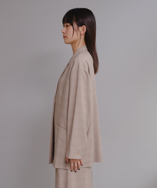 Kastane（カスタネ）の「【軽アウター/SETUP対応】チェックジャケット（テーラードジャケット・レディース・ピンク/グレー・FREE）」の5枚目の写真