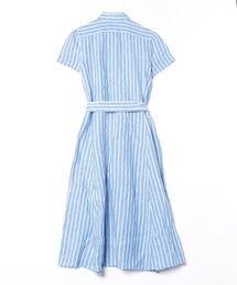ポロラルフローレン リネン シャツ ワンピース ストライプ ベルト Aライン POLO RALPH LAUREN(ポロ ラルフ ローレン)の「ベルテッド