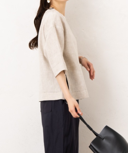 aunt lily(アントリリー)の「フレンチリネンギャザースリブ&レース切替プルオーバー(その他トップス・レディース・ターコイズブルー/キナリ/ピンク・7号/9号/11号/13号/15号)」の10枚目の写真
