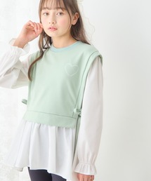 Amourire girl（アムリールガール）の「ハート ポイント フェイクベストブラウス(130cm~160cm)（シャツ/ブラウス・キッズ）」