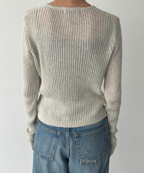 CANAL JEAN（キャナルジーン）の「El mar　リブスキッパーニットカーディガン（カーディガン/ボレロ・レディース・ベージュ/ブラック/アイボリー・ONE SIZE）」の8枚目の写真