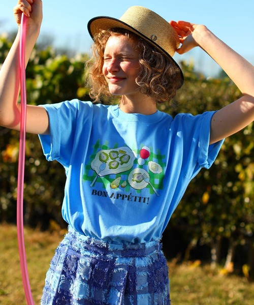 Kelen(ケレン)の「「KELEN/ケレン」シェフズディナープリントTシャツ / ARTI(Tシャツ/カットソー・レディース・オフホワイト/ライトベージュ/サックスブルー/ピンク・S/M)」の3枚目の写真