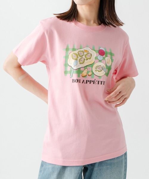 Kelen(ケレン)の「「KELEN/ケレン」シェフズディナープリントTシャツ / ARTI(Tシャツ/カットソー・レディース・オフホワイト/ライトベージュ/サックスブルー/ピンク・S/M)」の4枚目の写真