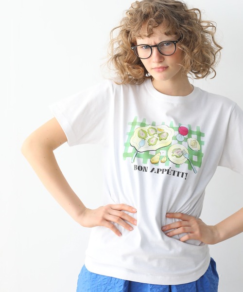 Kelen(ケレン)の「「KELEN/ケレン」シェフズディナープリントTシャツ / ARTI(Tシャツ/カットソー・レディース・オフホワイト/ライトベージュ/サックスブルー/ピンク・S/M)」の8枚目の写真