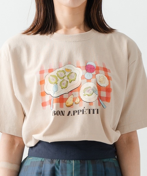 Kelen(ケレン)の「「KELEN/ケレン」シェフズディナープリントTシャツ / ARTI(Tシャツ/カットソー・レディース・オフホワイト/ライトベージュ/サックスブルー/ピンク・S/M)」の15枚目の写真