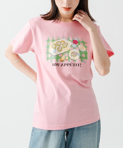 Kelen(ケレン)の「「KELEN/ケレン」シェフズディナープリントTシャツ / ARTI(Tシャツ/カットソー・レディース・オフホワイト/ライトベージュ/サックスブルー/ピンク・S/M)」の22枚目の写真