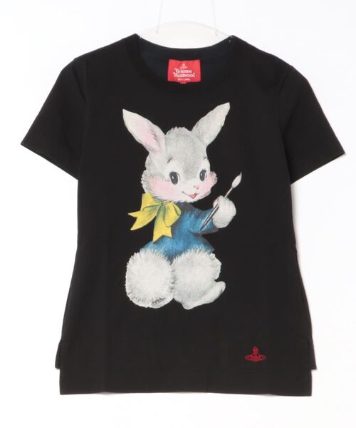 Vivienne Westwood（ヴィヴィアンウエストウッド）の「ｵｰｶﾞﾆｯｸ天竺ﾍﾟｲﾝﾃｨﾝｸﾞﾊﾞﾆｰｸﾗｼｯｸTｼｬﾂ（Tシャツ/カットソー・レディース・ブラック/ブルー/ホワイト・MEDIUM/LARGE/SMALL）」の2枚目の写真