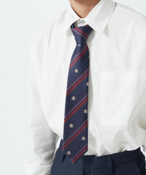 WEGO(ウィゴー)の「WEGO/メンズエンブレム柄スクールネクタイ(ネクタイ・メンズ・グレー/グリーン/レッド/ネイビー/その他1/その他2・FREE)」の4枚目の写真
