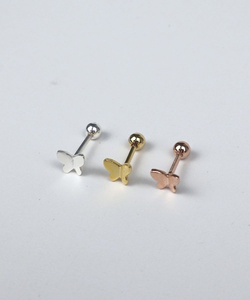 CEMONEMO(セモネモ)の「【金属アレルギー対応】 バタフライ ポイントピアス(片耳用) / silver925(ピアス(片耳用)・レディース・ゴールド/ピンクゴールド/シルバー・FREE)」の3枚目の写真