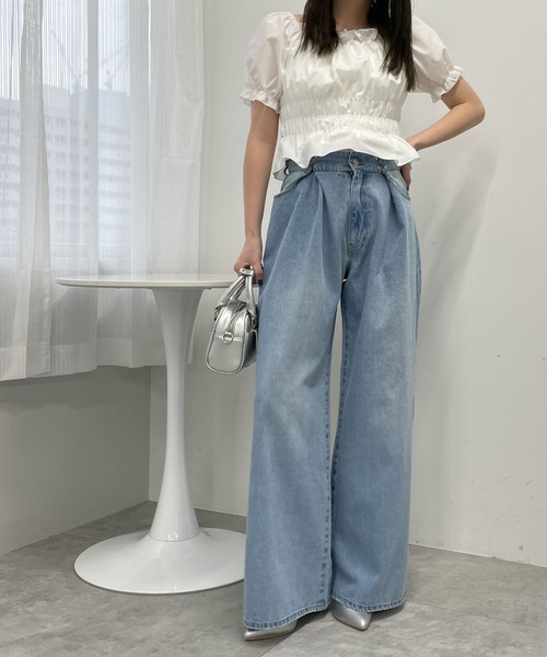 WEGO(ウィゴー)の「■■■WEGO/ハートペイントフックワイドデニムパンツ■■■(デニムパンツ・レディース・ブラック/ライトインディゴブルー・SMALL/MEDIUM)」の19枚目の写真