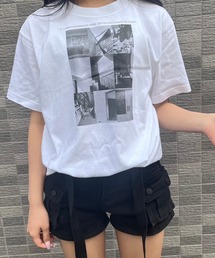 モノクロフォトプリントTシャツ