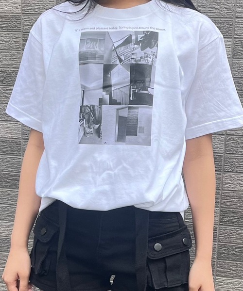 fiere(フィエール)の「モノクロフォトプリントTシャツ(Tシャツ/カットソー・レディース・ホワイト/A・M/L/MEDIUM/LARGE)」の7枚目の写真