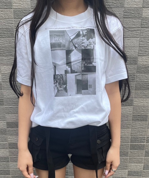 fiere(フィエール)の「モノクロフォトプリントTシャツ(Tシャツ/カットソー・レディース・ホワイト/A・M/L/MEDIUM/LARGE)」の3枚目の写真