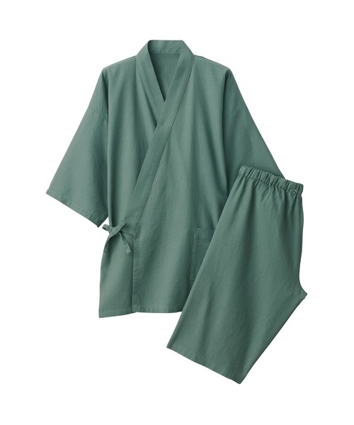 無印良品（ムジルシリョウヒン）の「紳士 リヨセル混 ワッフル織 甚平