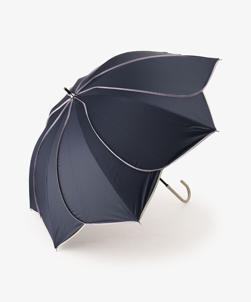 Afternoon Tea（アフタヌーンティー）の「パイピング晴雨兼用長傘 日傘（長傘・レディース・ネイビー/ホワイト/パープル・ONE SIZE）」の2枚目の写真