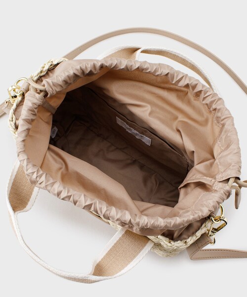 OPAQUE.CLIP(オペークドットクリップ)の「◆【2WAY】スクエアミドルペーパーかごバッグ(ショルダーバッグ・レディース・シルバー/ベージュ/ゴールド・00)」の10枚目の写真