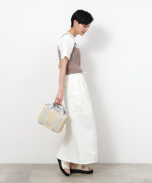 OPAQUE.CLIP(オペークドットクリップ)の「◆【2WAY】スクエアミドルペーパーかごバッグ(ショルダーバッグ・レディース・シルバー/ベージュ/ゴールド・00)」の16枚目の写真