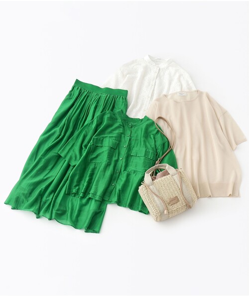 OPAQUE.CLIP(オペークドットクリップ)の「◆【2WAY】スクエアミドルペーパーかごバッグ(ショルダーバッグ・レディース・シルバー/ベージュ/ゴールド・00)」の21枚目の写真