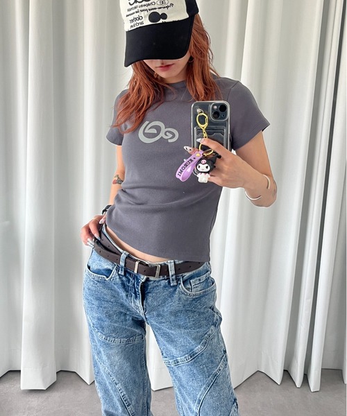 Tシャツ・カットソー AEAE SPIRAL LOGO CROP TSHIRTS WHITE SPIRAL LOGO CROP T-SHIRTS(Tシャツ/カットソー)|aeae