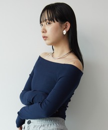 Tシャツ/カットソー（ブルー・ネイビー/青色系・オフショルダー