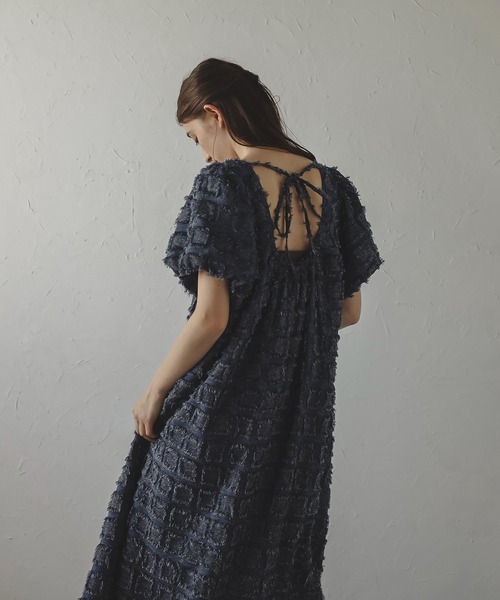 MINERTE】fringe puff sleeve one piece / フリンジパフスリーブ