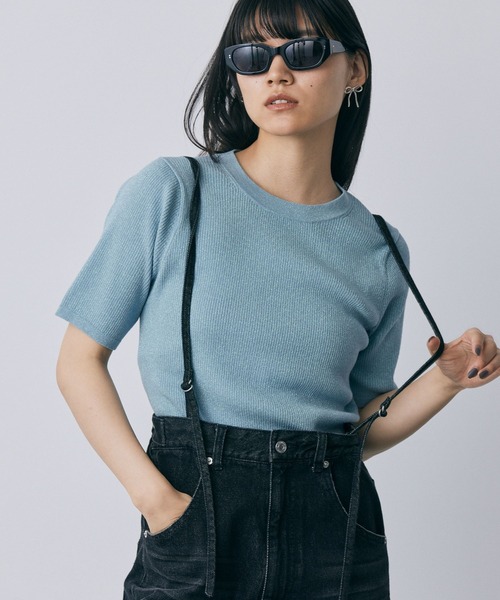 【セール】ラメハーフスリーブプルオーバー（Tシャツ/カットソー）｜BABYLONE（バビロン）