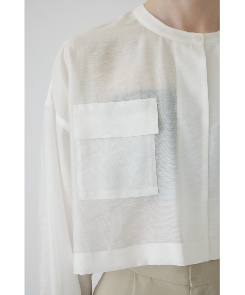 【新品タグ付】RIM.ARK Wide sheer open SH ブルー RIM.ARK（リムアーク）の「Wide sheer open SH（シャツ/ブラウス