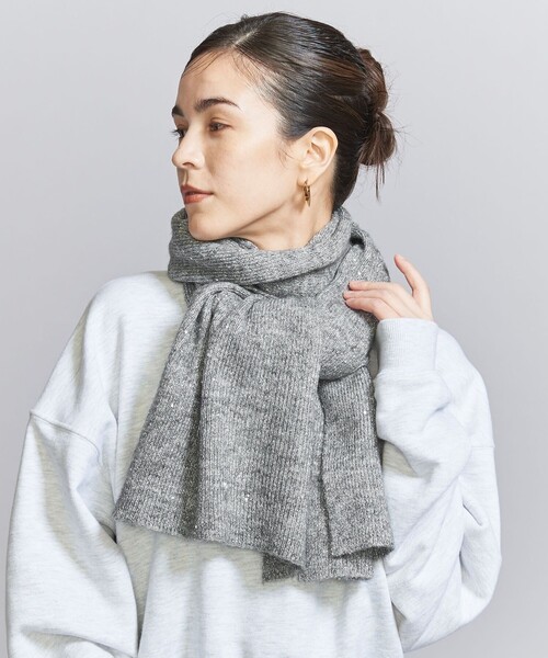 BEAUTY&YOUTH UNITED ARROWS(ビューティーアンドユースユナイテッドアローズ)の「スパンコール ニット ストール(ストール/ショール・レディース・グレー/ブラック・FREE)」の2枚目の写真