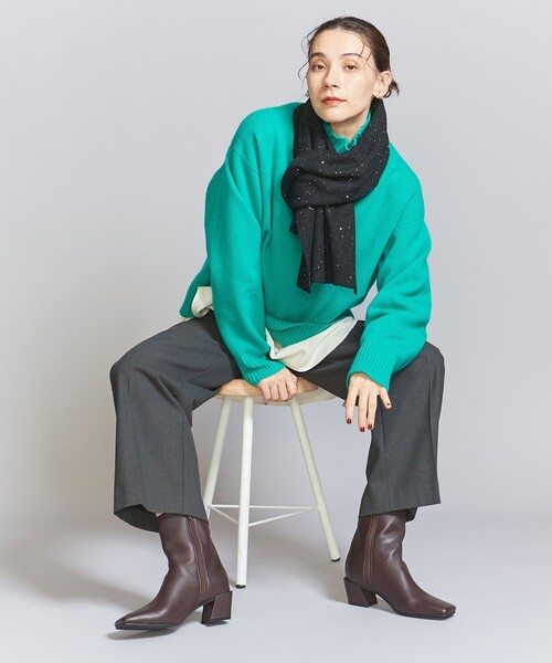 BEAUTY&YOUTH UNITED ARROWS(ビューティーアンドユースユナイテッドアローズ)の「スパンコール ニット ストール(ストール/ショール・レディース・グレー/ブラック・FREE)」の4枚目の写真
