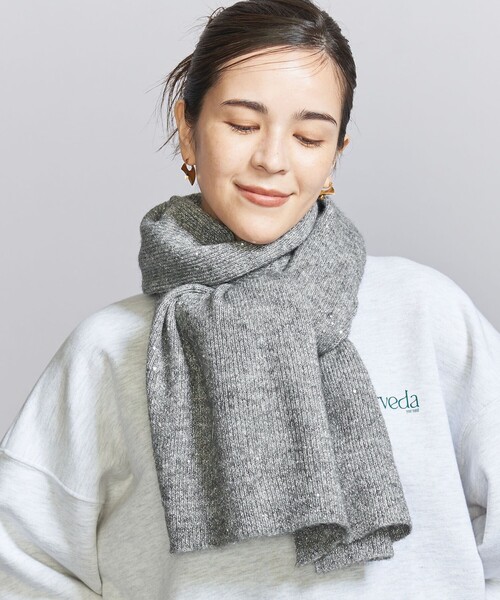 BEAUTY&YOUTH UNITED ARROWS(ビューティーアンドユースユナイテッドアローズ)の「スパンコール ニット ストール(ストール/ショール・レディース・グレー/ブラック・FREE)」の5枚目の写真