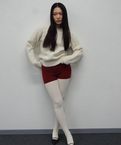 FEKETE(フェケテ)の「SCENTED CABLE KNIT / フレグランスケーブルニット(ニット/セーター・レディース・チャコールグレー/ブルー/アイボリー・SMALL/LARGE/MEDIUM)」の16枚目の写真