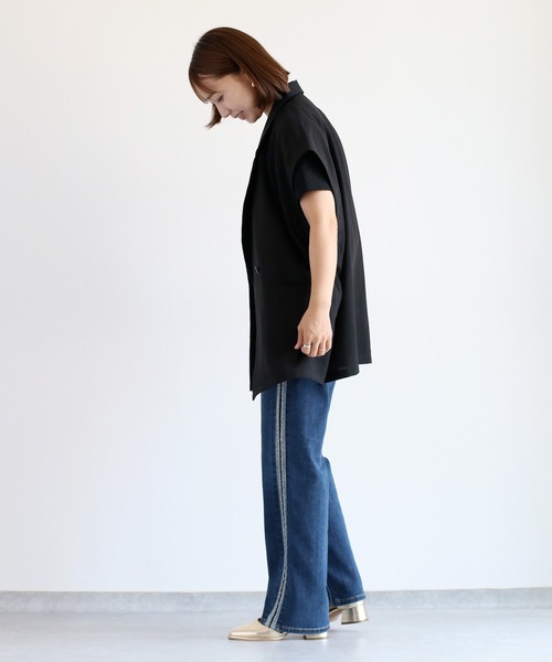 cepo（セポ）の「【速乾・イージーケア】フレンチテーラージャケット 《セットアップ可能》（テーラードジャケット・レディース・ブラウン/ブラック・M）」の15枚目の写真