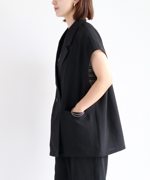 cepo（セポ）の「【速乾・イージーケア】フレンチテーラージャケット 《セットアップ可能》（テーラードジャケット・レディース・ブラウン/ブラック・M）」の21枚目の写真