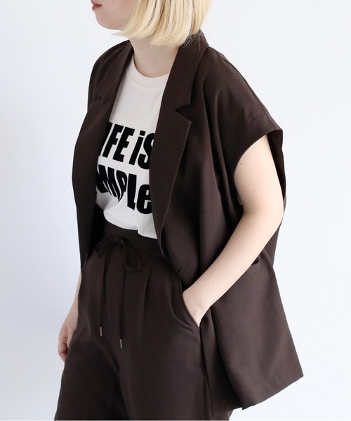 cepo（セポ）の「【速乾・イージーケア】フレンチテーラージャケット 《セットアップ可能》（テーラードジャケット・レディース・ブラウン/ブラック・M）」の12枚目の写真